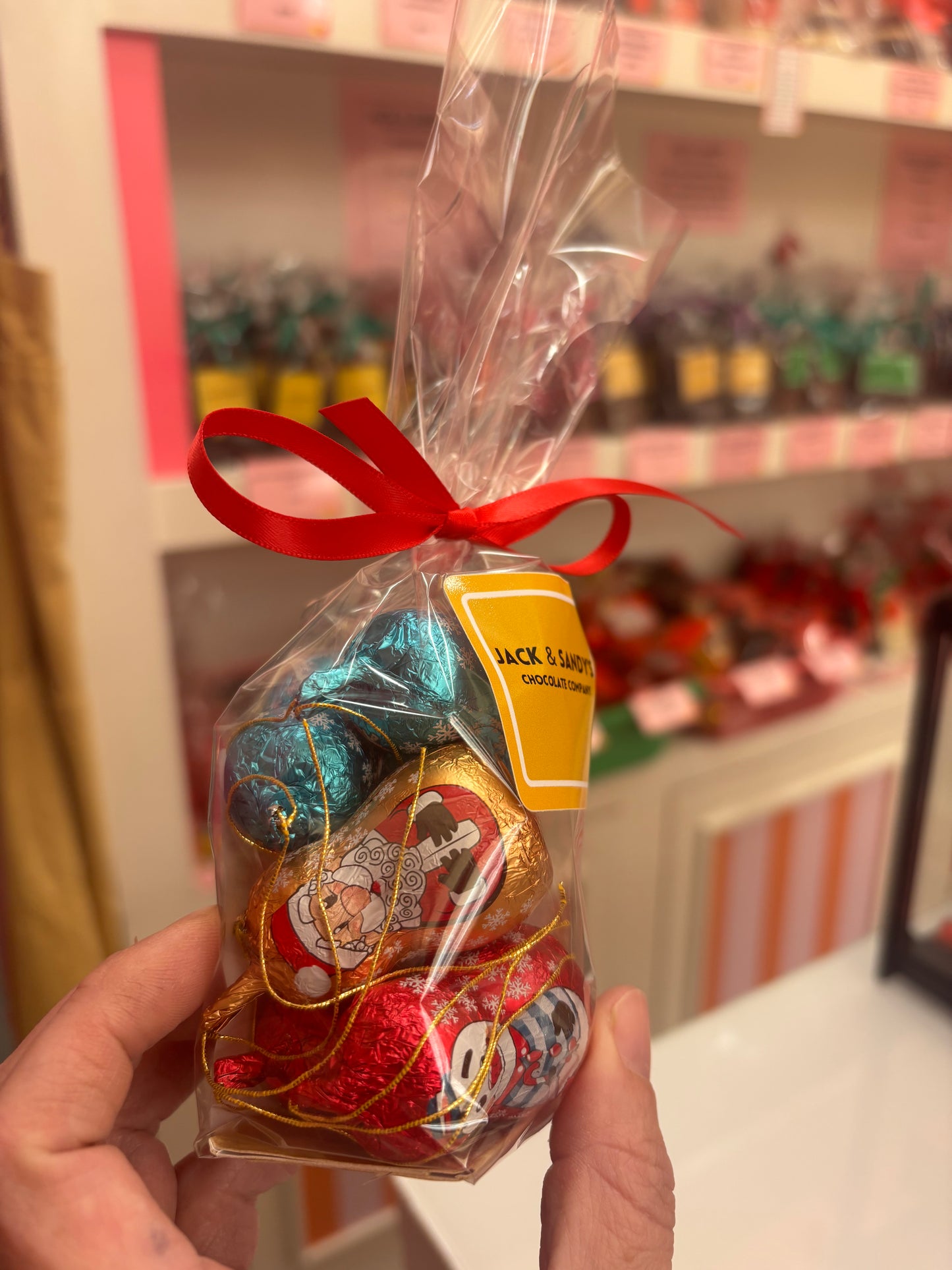 Milk Chocolate Hanging Christmas Tree Ornaments x 6